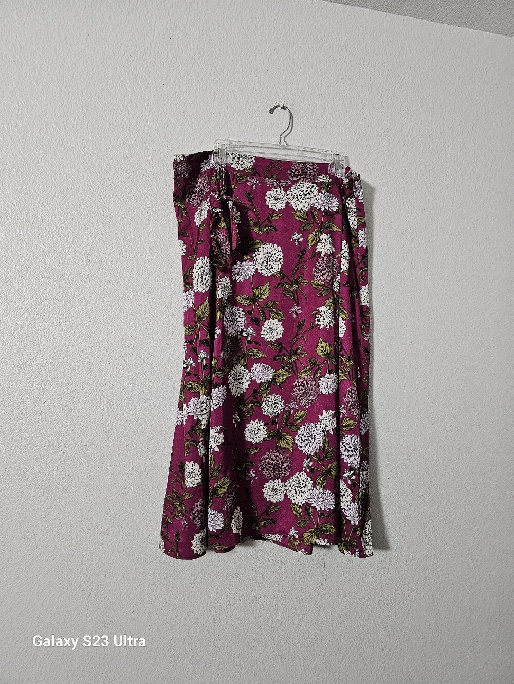 Ann Taylor Magenta Floral A-Line Skirt Sz 16